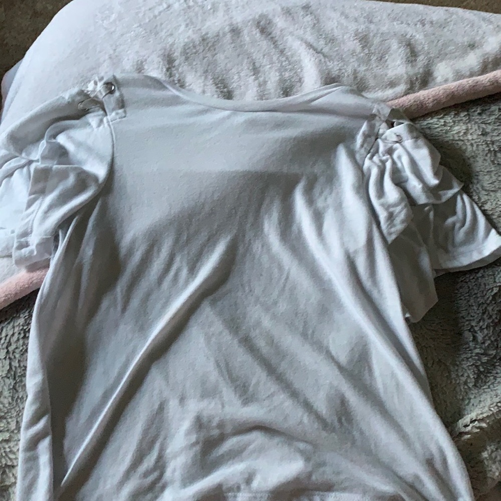 Double Sleeved Girls White T - Shirt